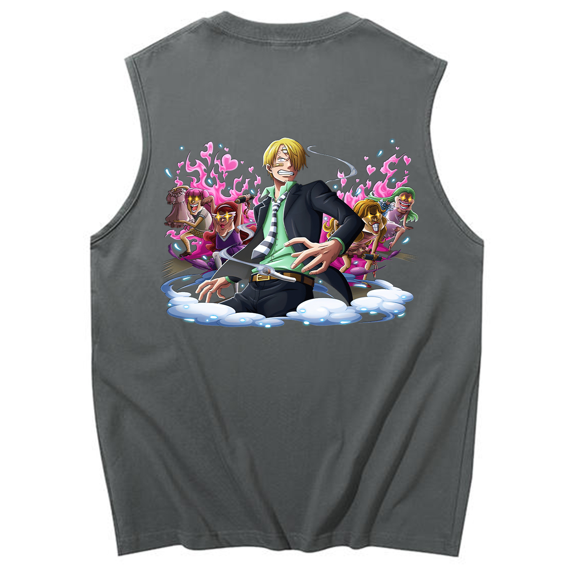 （画像用） ワンピース サンジ ONE PIECE Sanji コットン100％タンクトップ（背面プリント）